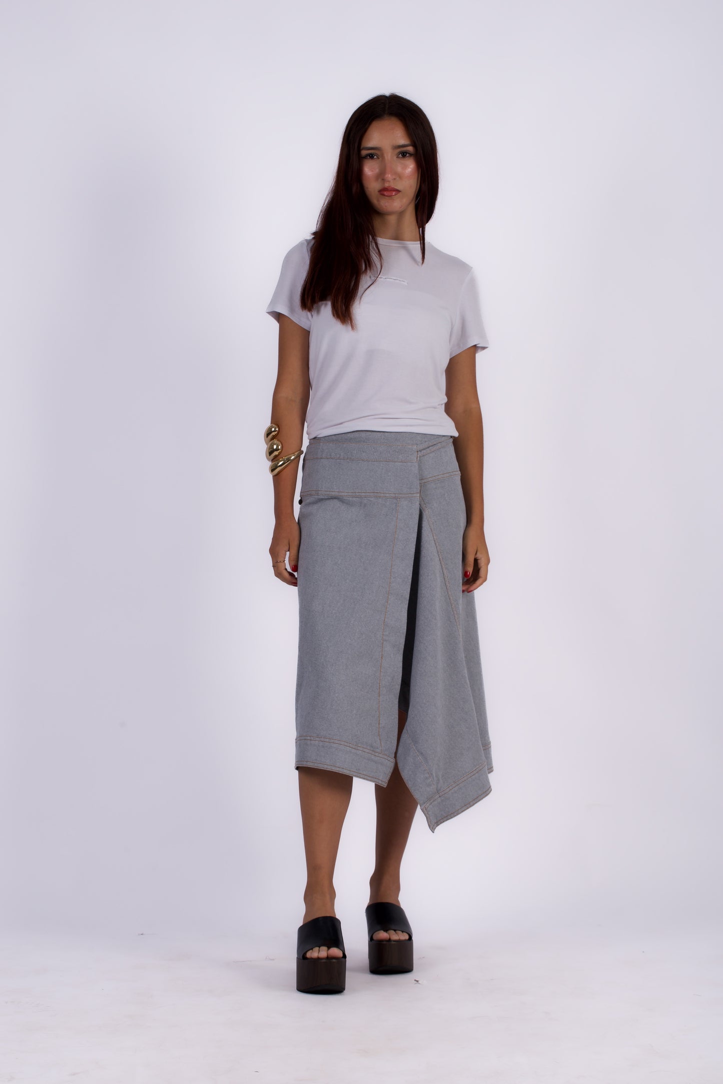 Silent Drape Wrap Skirt