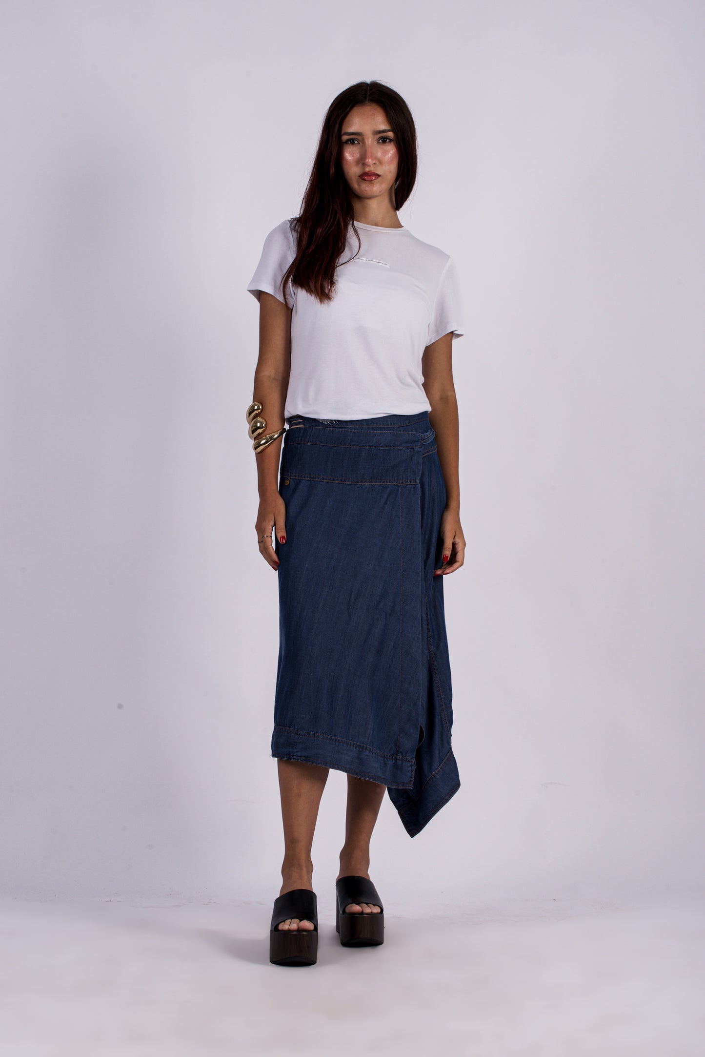 Silent Drape Wrap Skirt